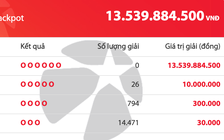 Kết quả xổ số Vietlott Mega 6/45 tối nay, giải độc đắc cộng dồn 13,5 tỉ đồng