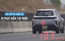 CSGT lập biên bản xử phạt một ô tô vi phạm, mức phạt gần 120 triệu đồng