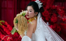 Cô dâu cầm bó lúa làm hoa cưới, khách nhìn là đoán nghề chú rể