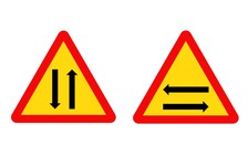 Phân biệt biển báo tam giác viền đỏ, nền vàng nhưng khác hướng mũi tên thế nào?