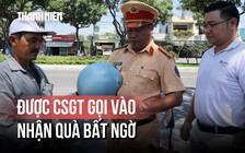 Người dân bất ngờ khi được CSGT gọi vào lề để nhận món quà đặc biệt