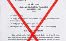 Huế phát thông báo về quyết định giả mạo chuẩn y phó bí thư thành ủy