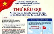 Cà Mau kêu gọi toàn dân cung cấp thông tin tìm kiếm hài cốt liệt sĩ