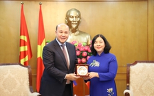 Bà Bùi Thị Minh Hoài tiếp đoàn đại biểu Hội Liên hiệp thanh niên Campuchia