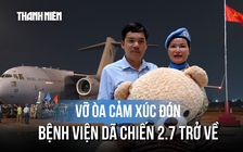 Cầm gấu bông khổng lồ đón vợ là lính mũ nồi xanh làm nhiệm vụ trở về
