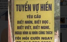 Cãi nhau, chồng treo bảng tuyển vợ mới