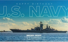 Chúc mừng hải quân Mỹ, hạ nghị sĩ đăng nhầm ảnh tàu chiến Nga