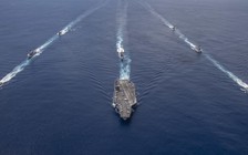 Tàu sân bay Mỹ tập trận cùng tàu chiến Ấn Độ tại Ấn Độ Dương