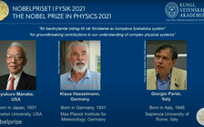 Nobel Vật lý trao cho chuyên gia khí hậu và nhà lý thuyết học