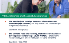 Học bổng tiến sĩ lĩnh vực nông nghiệp từ Chính phủ New Zealand
