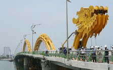 Cầu Rồng Đà Nẵng lại xuất hiện các vết nứt