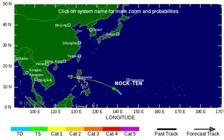 Bão Nock-Ten đang mạnh lên, hướng vào Biển Đông