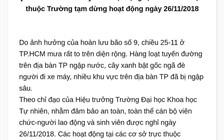 Ảnh hưởng bão số 9, nhiều trường cho sinh viên nghỉ học ngày 26.11
