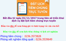 Đặt lịch hẹn tiêm chủng trực tuyến qua website