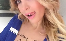 Người đẹp dùng ngực dự đoán, đoán Pháp thắng Thụy Sĩ 1-0