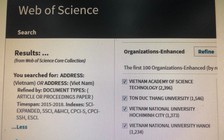 10 đơn vị đứng đầu về công bố ISI ở Việt Nam