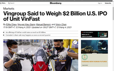 VinFast sẽ IPO tại Mỹ dự kiến huy động 2 tỉ USD