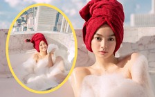 Kaity Nguyễn tung clip hậu trường tắm bán nude trong ‘Gái già lắm chiêu V’