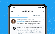 Twitter sẽ cho gỡ bỏ nhắc tên trong bài viết