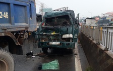 Trời mưa, 5 xe tải tông liên hoàn trên quốc lộ