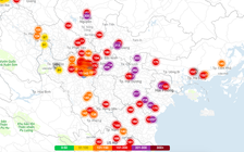 Chất lượng không khí nhiều khu vực các tỉnh phía bắc rất xấu