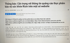 Bộ Y tế cảnh báo thực phẩm chức năng Rizin, Xoan Rico quảng cáo lừa dối khách hàng