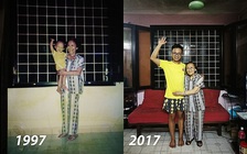 Hai bà - cháu trong bức ảnh cùng bộ quần áo 20 năm khiến ai cũng 'giật mình'