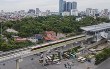 Ngắm tàu Nhổn - ga Hà Nội lần đầu chạy thử đường sắt trên cao