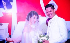 Bà xã Bình Minh vui vẻ nhìn chồng “đám cưới” với Diễm My 9X