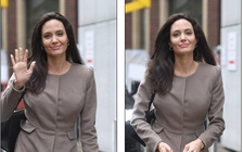 Angelina Jolie để mặt mộc đi dạy học