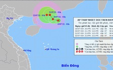 Vùng áp thấp trên Biển Đông đã thành áp thấp nhiệt đới