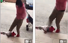 Phẫn nộ cảnh mẹ dạy con bằng 'ném, đá' ở Trung Quốc