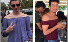 Nhiều nam sinh mặc áo nữ phản đối quy định của trường