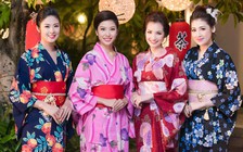 Thúy Vân mặc kimono hội ngộ Trúc Diễm, Ngọc Hân, Tú Anh