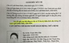 Giả chứng chỉ hành nghề y để đi xin giấy phép khám, chữa bệnh