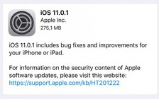 Apple bất ngờ tung ra bản cập nhật iOS 11.0.1