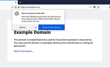 Firefox sẽ thông báo nếu người dùng truy cập trang web bị vi phạm dữ liệu