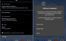 Android 10 báo động nếu cổng sạc bị ướt hoặc bẩn