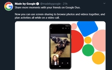 Google Duo trên Android thêm tính năng chia sẻ màn hình