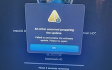 Khôi phục máy Mac Apple Silicon M1 dẫn đến lỗi cài đặt macOS