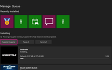 Xbox cho phép tạm dừng trò chơi để tăng tốc độ tải xuống