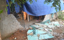 Xe tải lao qua giải phân cách tông sập tường nhà dân