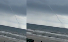 Vòi rồng cao hàng trăm mét trên vùng biển Hà Tĩnh