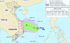 Áp thấp nhiệt đới có gió giật cấp 8 đang hướng vào miền Trung