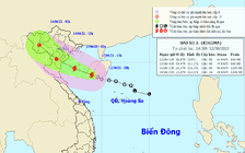 Bão số 2 giật cấp 10, cách bờ biển Hải Phòng đến Nghệ An 230 km