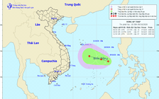 Biển Đông xuất hiện vùng áp thấp hướng vào miền Trung