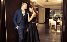 Chiều cao 'khủng', Á hậu Thanh Tú bỏ giày chụp ảnh cùng MC Vũ Mạnh Cường