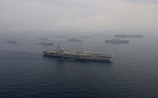 Hai tàu sân bay Mỹ cùng tàu Nhật thị uy gần Triều Tiên