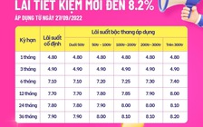 Lãi suất tiết kiệm lên 8,2%/năm