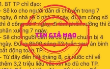 'Không cho người dân di chuyển trong 7 ngày' là thông tin giả mạo